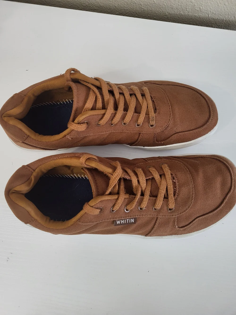 Whitin Barefoot Zero Drop Wide Toe Box Shoes Men 44 10 Brown Canvas Minimalist